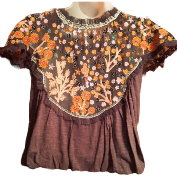 Free People Floral Lace Top - Picture 2 of 5